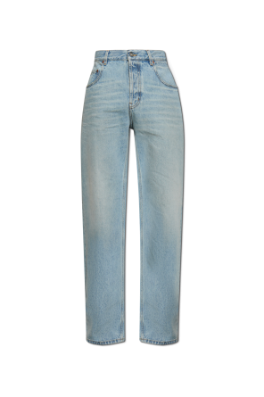 BALMAIN ダークグレー デニム Balmain Panelled Distressed Skinny Jeans | Grey | FARFETCH JO
